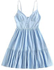 Image of ZAFUL Women's Mini Dress Spaghetti Straps Sleeveless Boho Beach Dress