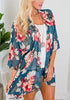 Image of Relipop Women's Chiffon Blouse Loose Tops Beach Kimono Floral Print Cardigan