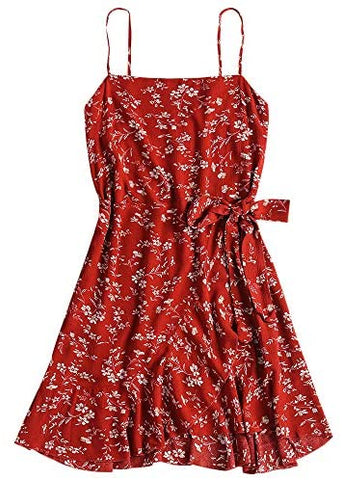 ZAFUL Women's Mini Dress Spaghetti Straps Sleeveless Boho Beach Dress