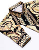 Image of Pacinoble Mens Long Sleeve Fashion Luxury Design Print Dress Shirt (Gold, XX-Large)