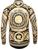 Image of Pacinoble Mens Long Sleeve Fashion Luxury Design Print Dress Shirt (Gold, XX-Large)