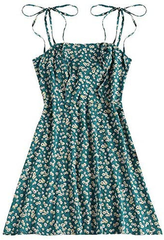 ZAFUL Women's Mini Dress Spaghetti Straps Sleeveless Boho Beach Dress